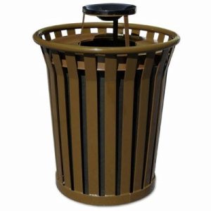 Witt 36 gal. Brown Trash Receptacle and ash top - Wydman Collection, 1/Carton (WITT-WC3600-AT-BN)