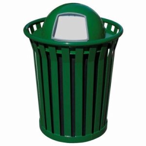 Witt 36 gal. Green Trash Receptacle and dome top - Wydman Collection, 1/Carton (WITT-WC3600-DT-GN)