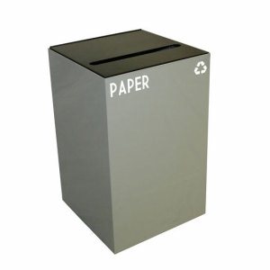 Witt 32 gal. Recycling Container, Slate, Slot Opening Top, 1/Carton (WITT-32GC02-SL)