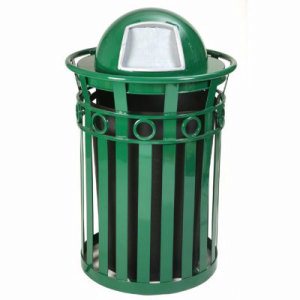 Witt 36 gal. Black Trash Receptacle and dome top - Oakley Collection, 1/Carton (WITT-M3600-R-DT-BK)
