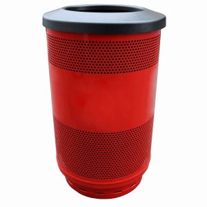 55 Gallon Trash Can, Stadium Series, Red with Flat Top Lid, 1/Carton (WITT-SC55-01-FT-RD)