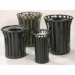 Witt 36 gal. Brown Trash receptacle and flat top lid - Wydman Collection, 1/Carton (WITT-WC3600-FT-BN)