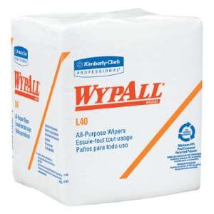 Kimberly-Clark Professional WypAll* L40 Towel, 1/4 Fold, 19-5/8 x 14-2/5, White, 56 per pack - 18 CA (412-05701)