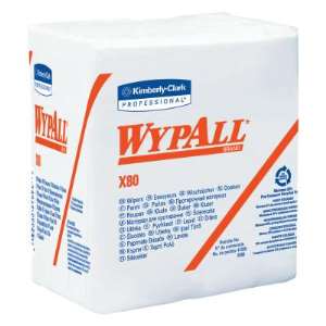 Kimberly-Clark Professional WypAll X80 Towels, 1/4 Fold, Cotton White - 4 CASE (412-41026)