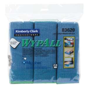 Kimberly-Clark Professional WypAll Microfiber Cloths, Blue - 4 CA (412-83620)