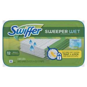 Procter & Gamble Swiffer Wet Refill Cloths, Open Window Fresh, Cloth, White, 8 x 10, 12/Tub (608-95531PK)