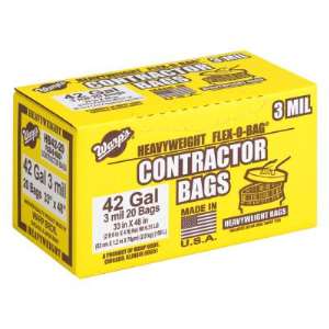 33 in. W x 48 in. H. 42 Gal. 3 mil Black Contractor Bags (50-Count)