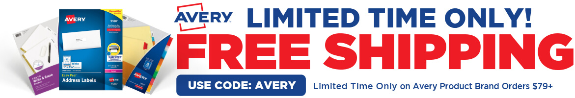 Avery Free Shipping for a Limited Time